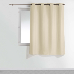 Rideau à œillets petite hauteur 140 x 180 cm – polyester uni essentiel – Naturel
