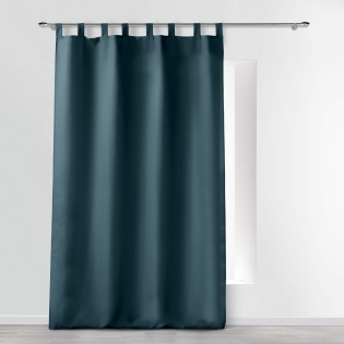 Rideau à passants – 140 x 260 cm – Polyester uni Essentiel Bleu