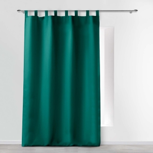 Rideau à passant 140 x 260 cm Polyester Essentiel Emeraude