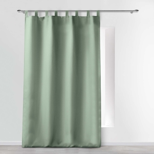  Rideau à passants – 140 x 260 cm – Polyester uni Essentiel Sauge