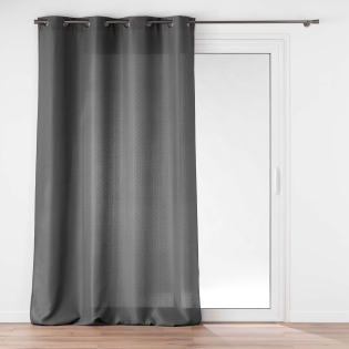 Rideau à œillets 140 x 260 cm – Polyester uni Soline – Béton