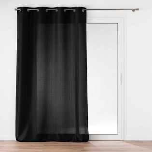 Rideau à œillets 140 x 260 cm – Uni Soline Noir