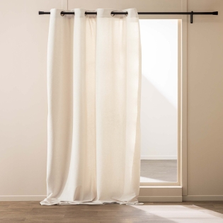 Rideau à œillets 140 x 260 cm – Bouclette unie WINONA – Coloris Naturel