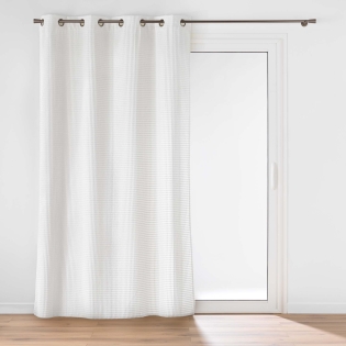 RIDEAU À ŒILLETS 140 x 260 CM – VELOURS RELIEF SWING BLANC