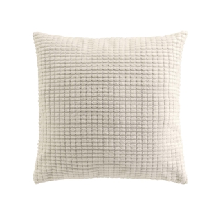 Coussin Déhoussable Compressé 45 x 45 cm – Velours Relief Swing – Coloris Naturel