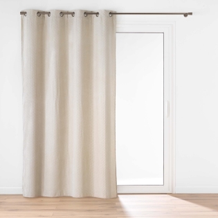 Rideau à œillets 140x260 cm – Velours relief texturé – Modèle JAVA Naturel