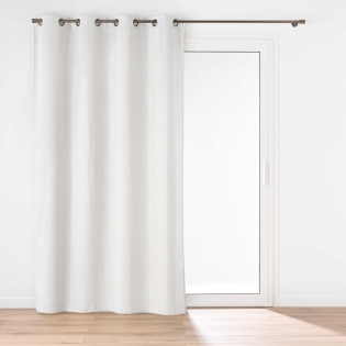  Rideau à œillets 140 x 260 cm – Velours relief – Modèle Java Blanc