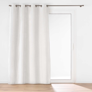  Rideau à œillets 140 x 260 cm – Velours relief côtelé – Modèle Nils Blanc