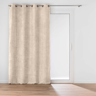 Rideau à œillets 140 x 260 cm en velours chenille Léo – Naturel