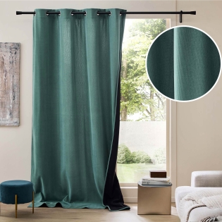 Rideau thermique  à œillets 140 x 260 cm – Velours côtelé doublé polaire – Madison Sauge