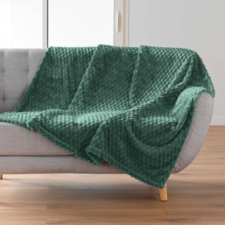 Plaid 125 x 150 cm – Flanelle Relief Unie Mini Frosty Noir