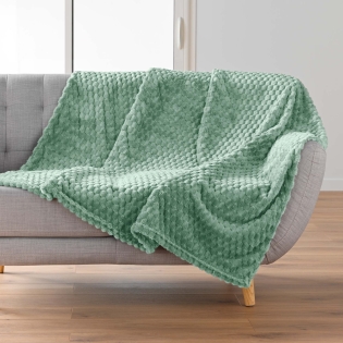 Plaid 125 x 150 cm – Flanelle Relief Unie Mini Frosty Noir