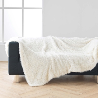 Plaid 220 x 240 cm – Imitation Fourrure / Polaire Mouton – Ultra Doux