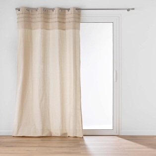  Rideau à œillets 140 x 240 cm – Coton/Polyester – Top fantaisie brodé – Modèle Hilary