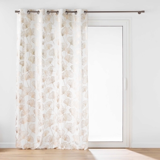 Rideau à œillets grande hauteur 140 x 280 cm – Polyester/Lin imprimé métallisé KENZY