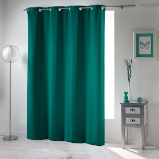 Rideaux occultant a oeillets 135 x 240 cm uni Emeraude