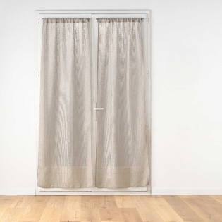 Paire de voilages passe-tringle 2 x 70 x 240 cm – Effet lin tissé HALTONA – Noisette