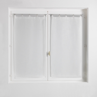 Paire droite anneaux 2 x 60 x 90 cm voile tisse milza Blanc