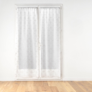 Paire Panneaux Droits Passe-Tringle 2 x 70 x 200 cm – Voile Sablé Brodé Olympia Gris