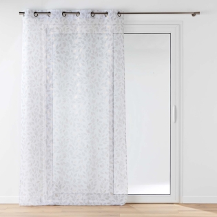 Voilage à œillets 140 x 240 cm – Voile imprimé métallisé DUCHESSE – Sable