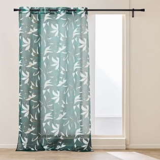 Voilage à Œillets 140 x 240 cm – Voile Sablé Imprimé Métallisé Elsa – Prêt-à-poser