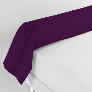 Taie de traversin 85 x 185 cm uni 57 fils lina  + point bourdon Myrtille
