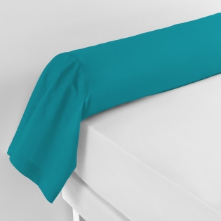 Taie de traversin 85 x 185 cm uni 57 fils lina  + point bourdon Outremer