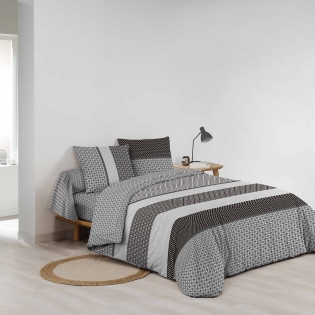  Parure de lit 6 pièces MEIKO – 260 x 240 cm – 100% coton – 42 fils/cm²