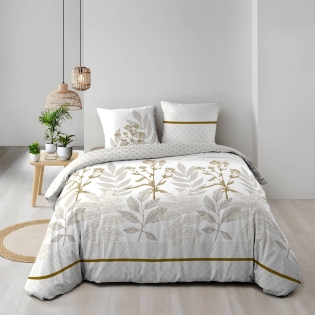 Housse de couette réversible 240 x 220 cm + 2 taies – Coton 57 fils – RAONI