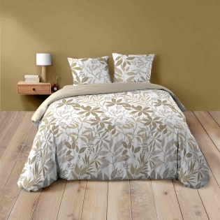 Parure de lit 3 pièces – 240 x 220 cm – 100% coton – 42 fils Voltine Miel