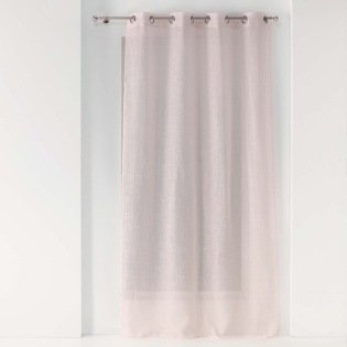 Voilage a oeillets 140 x 240 cm effet lin tissé Zazy Rose