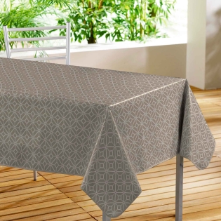 Nappe rectangle 140 x 240 cm pvc imprime moderna Taupe