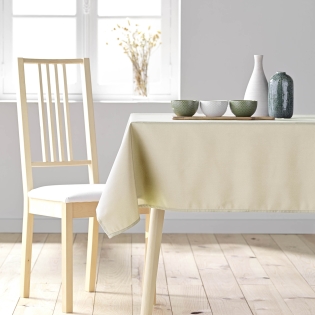 Nappe de Table XXL 140 x 300 cm – Polyester Uni – Teinte NATUREL