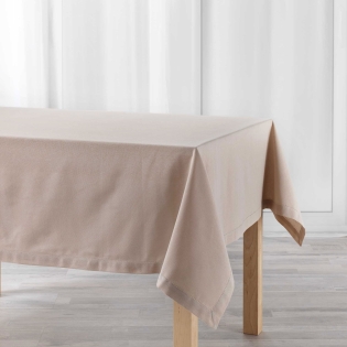 Nappe Rectangle 140 x 240 cm – Coton Uni CHARLINE – Beige