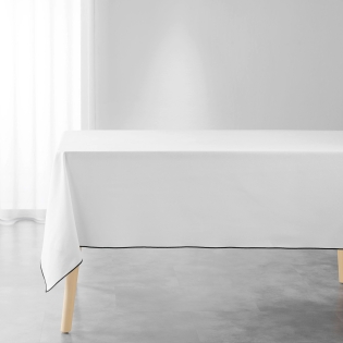 Nappe rectangle 140 x 240 cm – Coton uni Mistraline Blanc