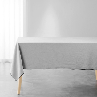 Nappe rectangle 140 x 240 cm – Coton uni Mistraline Gris chiné