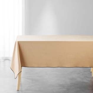 Nappe rectangle 140 x 240 cm – Coton uni Mistraline Beige