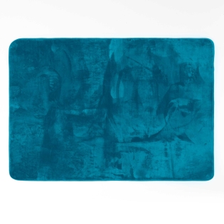  Tapis Rectangle 120x170 cm – Flanelle Unie Ultra Douce – Bleu – Finition Biais