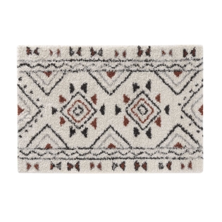 Tapis rectangle 120 x 170 cm – Polypropylène – Modèle Saharienne Beige – Motif berbère