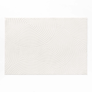 Tapis rectangle 120 x 170 cm – Uni relief – Modèle Lazio – Coloris ivoire