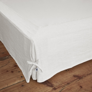 Cache-Sommier 160 x 200 cm – 100% Lin Lavé Soline Blanc