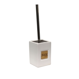 BROSSE WC 9.5 x 9.5 x 36.5 CM CERAMIQUE UNIE+BAMBOU CERAWOOD NATUREL