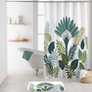 RIDEAU DE DOUCHE+CROCHETS 180 x 200 CM POLYESTER IMPRIME PANAZIO DES. PLACE