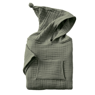 poncho enfant mixte 6/10 ans gaze de coton unie gaïa romarin