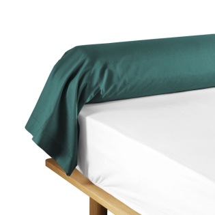 Taie de traversin 85 x 185 cm uni 57 fils lina  +point bourdon Emeraude