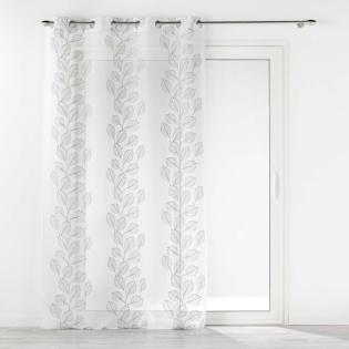 Panneau a oeillets 140 x 240 cm voile sable brode edenia Gris