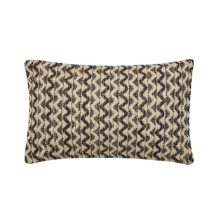 Coussin déhoussable 30 x 50 cm – Coton/Polyester avec fil métallisé Loumeo Noir