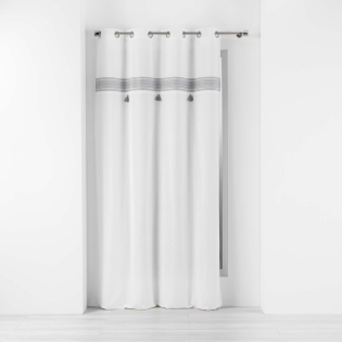 Rideau tamisant 140 x 240 cm 100% coton brodé  Amaya Gris