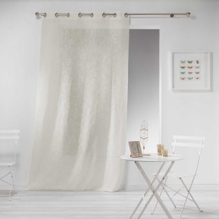 Panneau a oeillets 140 x 280 cm effet lin tisse haltona Naturel