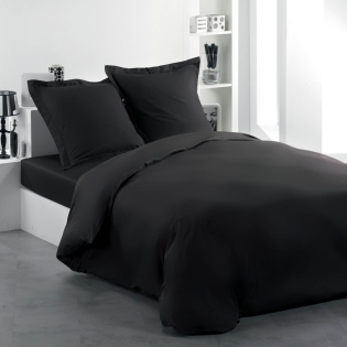 Housse de couette en coton 57 fils 240 x 220 cm - Lina Noir